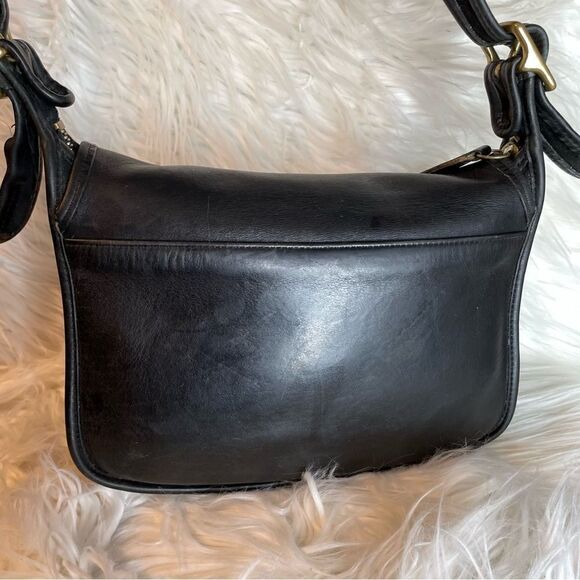 Vintage 90's Coach Classic Patricia's Legacy Bag #9951 Leather Black Saddle‎ - Picture 8 of 16